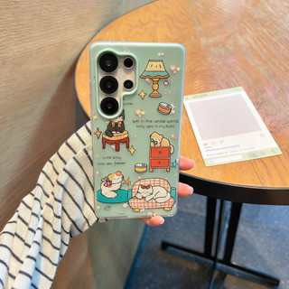 Ốp lưng màu xanh lá cây đáng yêu 2 trong 1 có thể so sánh cho Samsung A23 A24 A25 a55 s25 s22plus ultra Case Girly S23 S23Plus s23fe s24plus s24ultra s25 S26 S26ultra Vỏ
