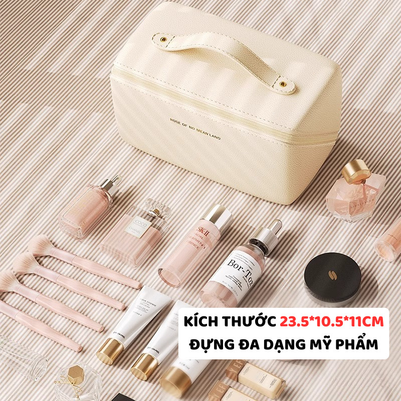 Túi Đựng Mỹ Phẩm Da PU Khóa Chéo ENODA HOME, Túi Đựng Đồ Cá Nhân Du Lịch Chất Liệu Da Chống Thấm TUIPU001