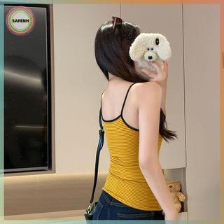 Sơ mi retro nữ màu sắc tương phản, họa tiết sọc, thời trang mùa hè
