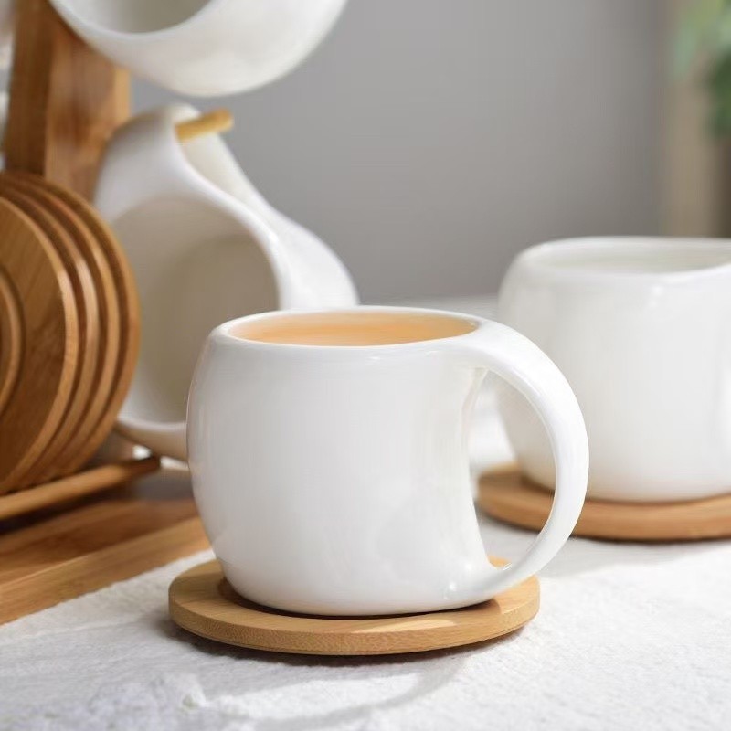 Cốc gốm cổ điển sức khỏe, cà phê, sữa, tiện dụng cho văn phòng