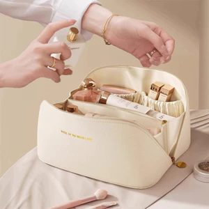 Túi đựng mỹ phẩm da PU nhiều ngăn chống thấm túi trang điểm du lịch rộng rãi,gọn đẹp, tiện mang theo