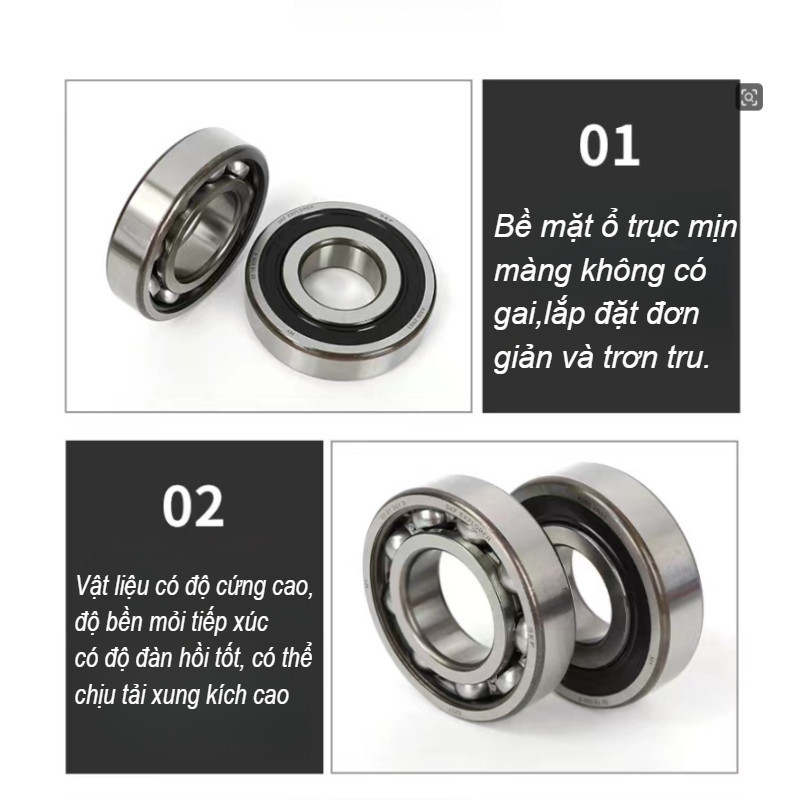 Combo 10 Vòng Bi (Bạc Đạn) Xe Máy 6201/6203 - Chống Bụi, Chống Nước, Hàng Chính Hãng