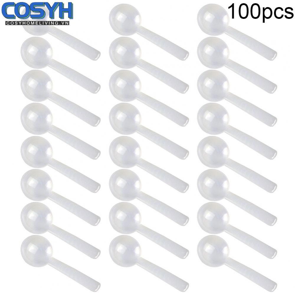 <cosyh>High Quality 1g White Plastic Measuring Spoon Set of 100 for Multiple Occasions