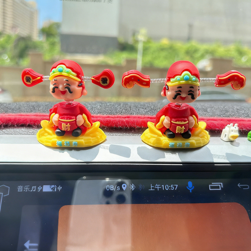 Bảng Điều Khiển Ô Tô Bobblehead Thần Tài Lắc Đầu Búp Bê Ngộ nghĩnh gật đầu Hình Tự Động Trang Trí Nội Thất