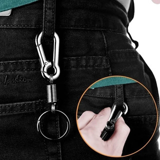1 / 3 / 5 Móc Khóa Lò Xo Hợp Kim Kẽm - Móc Leo Núi Chống Mất Có Thể Thu Vào Phụ Kiện DIY