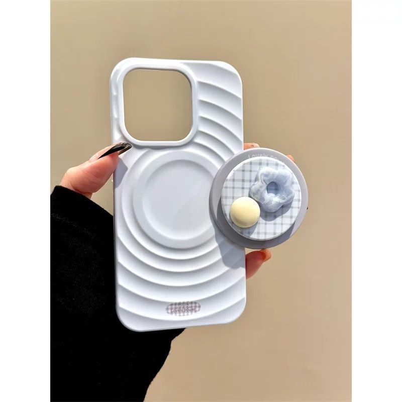 Thích hợp cho Apple / iphone16promax Vỏ từ tính sóng ba chiều đơn giản sáng tạo iphone15pro