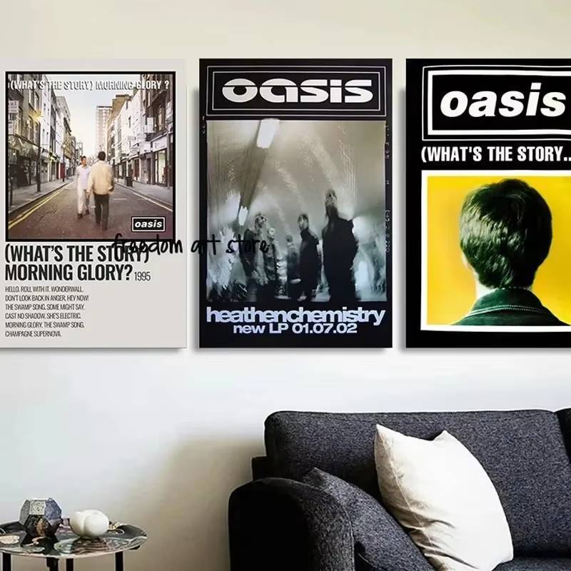 Tranh Canvas Cổ Điển Oasis Ban Nhạc Hóa Học Trang Trí Nhà Nghệ Thuật Poster