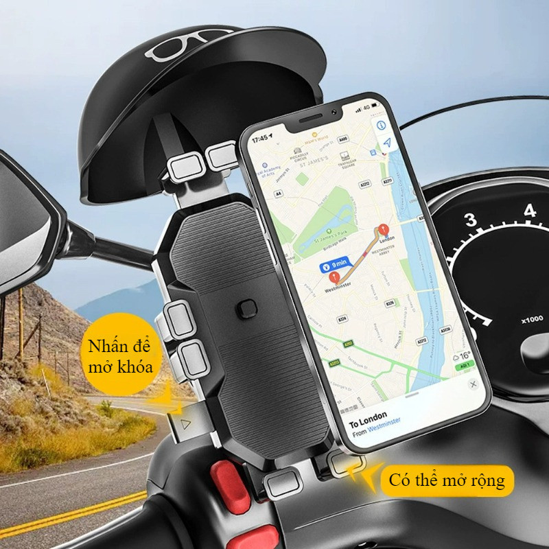 GIÁ KẸP điện thoại gắn trên xe máy,Giá Đỡ Điện Thoại Xe Máy,Cố định hình bạch tuộc, chống trượt và giảm xóc