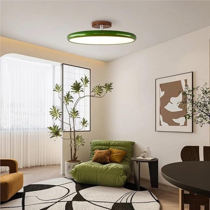 Đèn trần tròn cổ điển, Đèn chùm âm trần bằng sắt Led hiện đại, Phòng ngủ, Phòng khách, Đèn trong nhà trang trí ban công