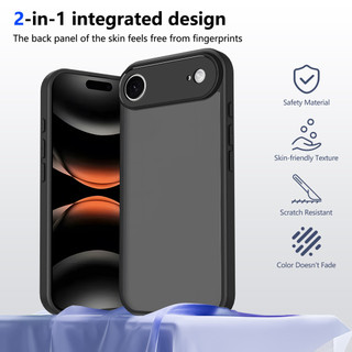 Dành Cho iphone 17 Air Case Trong Suốt Cứng Lưng Da-Cảm Giác Mềm Khung TPU Chống Sốc Mỏng Vỏ