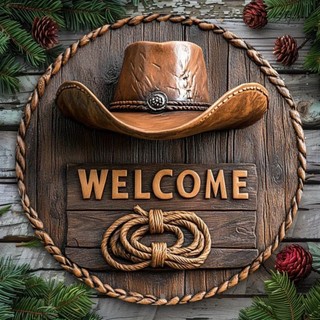 Biển chào mừng Western Cowboy - Trang trí tường 2D cho văn phòng tại nhà