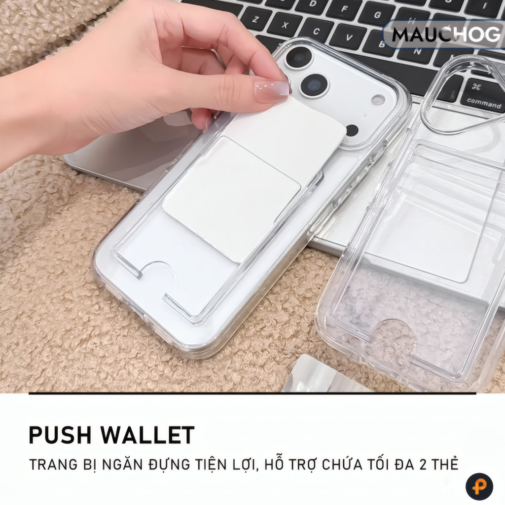 Ốp Đựng Thẻ Trong Suốt Chống Sốc Bảo Vệ Camera Cho Điện Thoại iPhone 17 Pro Max 16 15 14 13