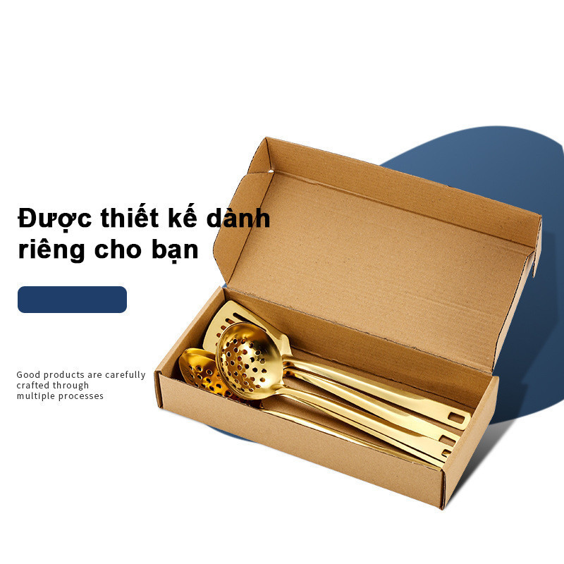 Bộ Dụng Cụ Bếp Inox Cao Cấp 6 Món - Inox 304 Chống Gỉ, Phù Hợp Với Mọi Loại Bếp, Thiết Kế Tiện Lợi Có Móc Treo