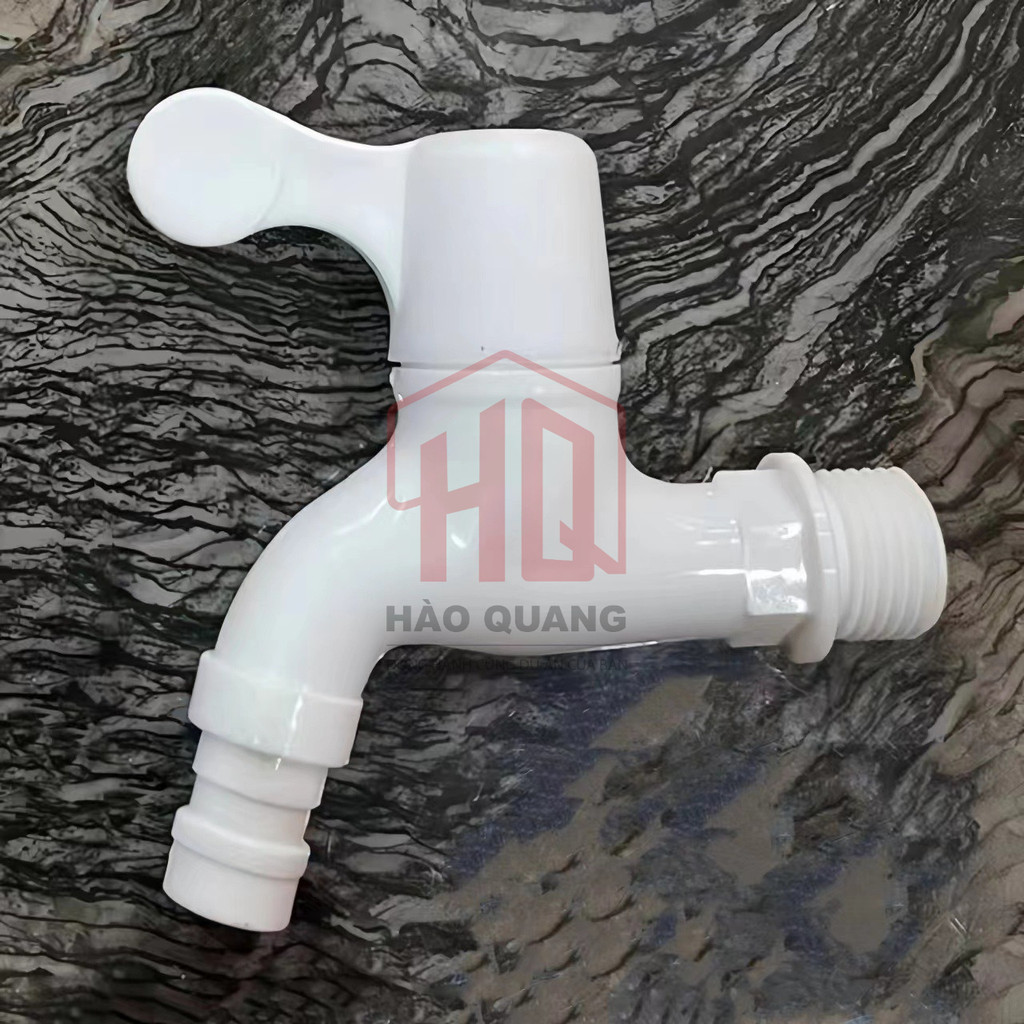 Combo 5 Vòi Nước Nhựa Trắng Phi 21 – Phi 27 | Vòi Hồ, Vòi Sân Vườn, Vòi Máy Giặt – Lắp Nhanh, Bền, Không Rò