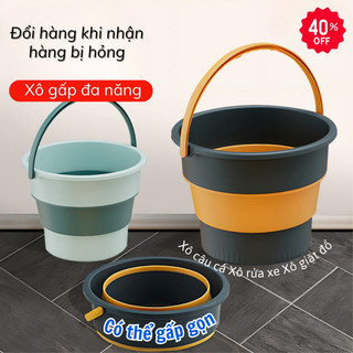 Thau Thông Minh Xô Nước Gấp Gọn  – Đa Năng, Có Quai, Chịu Tải, Giặt Đồ & Rửa Xe