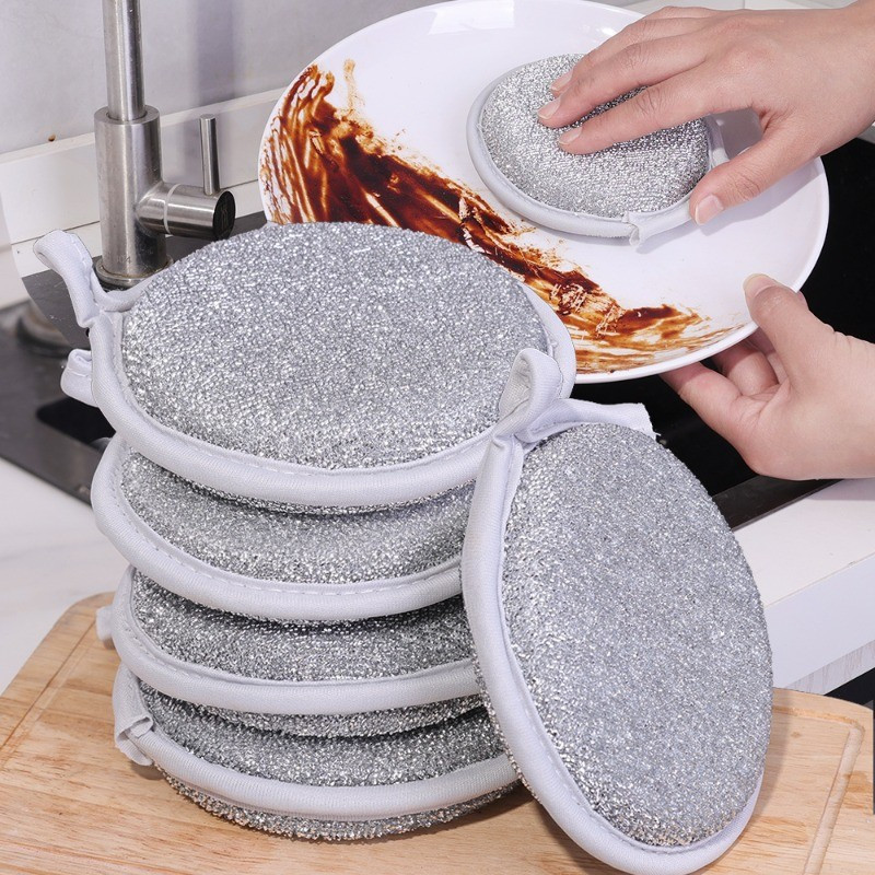 3 / 6 / 9 Chiếc Vải Vệ Sinh Hai Mặt Nhà Bếp / Tròn Chống Trầy Xước Dây Thép Rửa Bát Rags