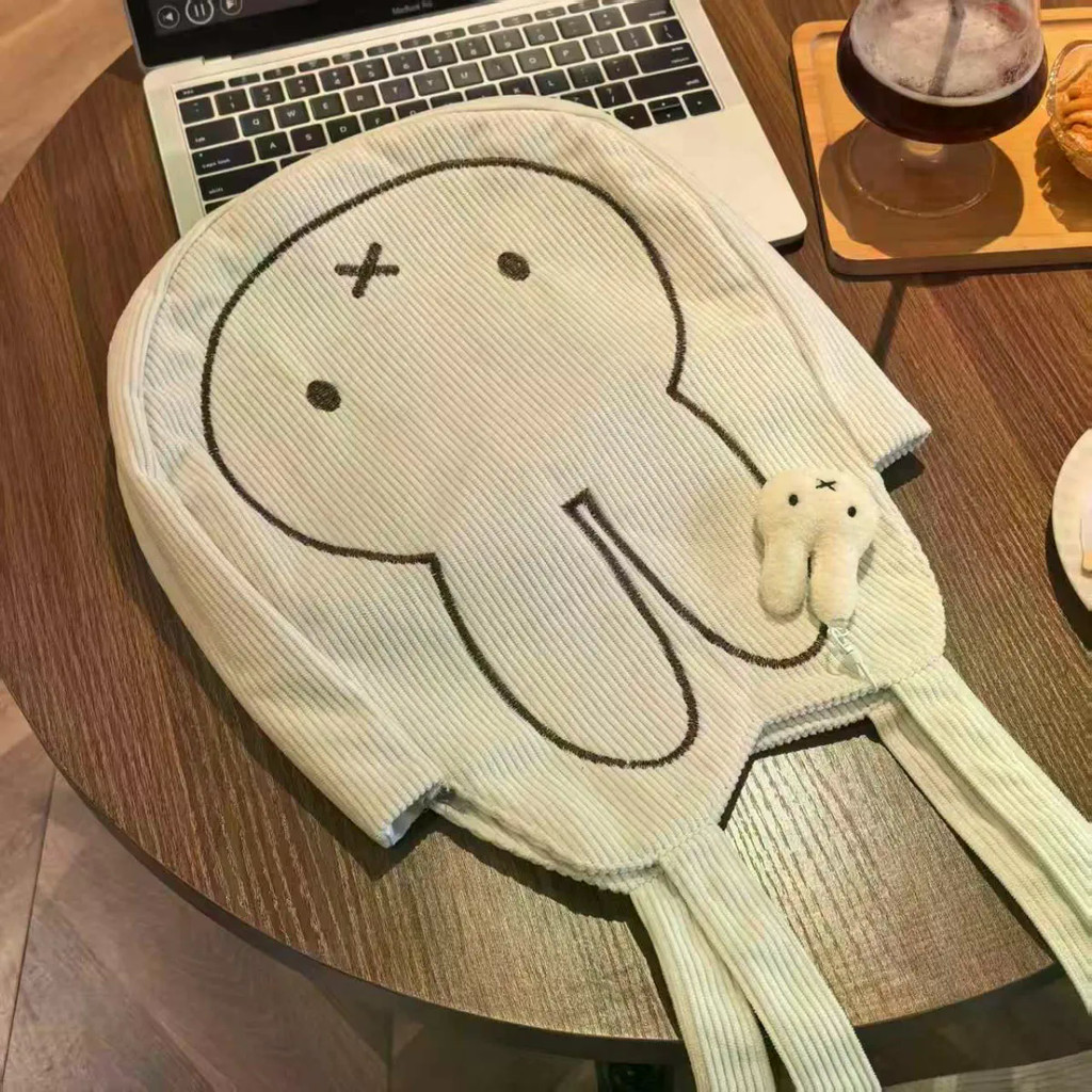 Túi Tote Thỏ Miffy Di Động Dung Tích Lớn Vải Bảo Vệ Thời Trang Túi Thêu Bé Gái Thu Đông Phù Hợp Với Túi Đeo Vai