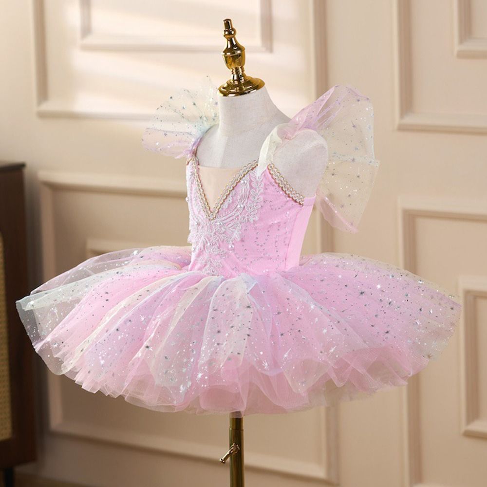 Đầm múa ba lê trẻ em SAIA, Đầm dự tiệc Sequin Ballet Tutu, Quần áo biểu diễn phồng hiện đại thời trang trẻ em bé gái
