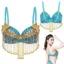 Áo Ngực Múa Bụng Tua Rua Sequin Sáng Bóng, Dây Đeo Điều Chỉnh, Phù Hợp Hộp Đêm Và Sân Khấu