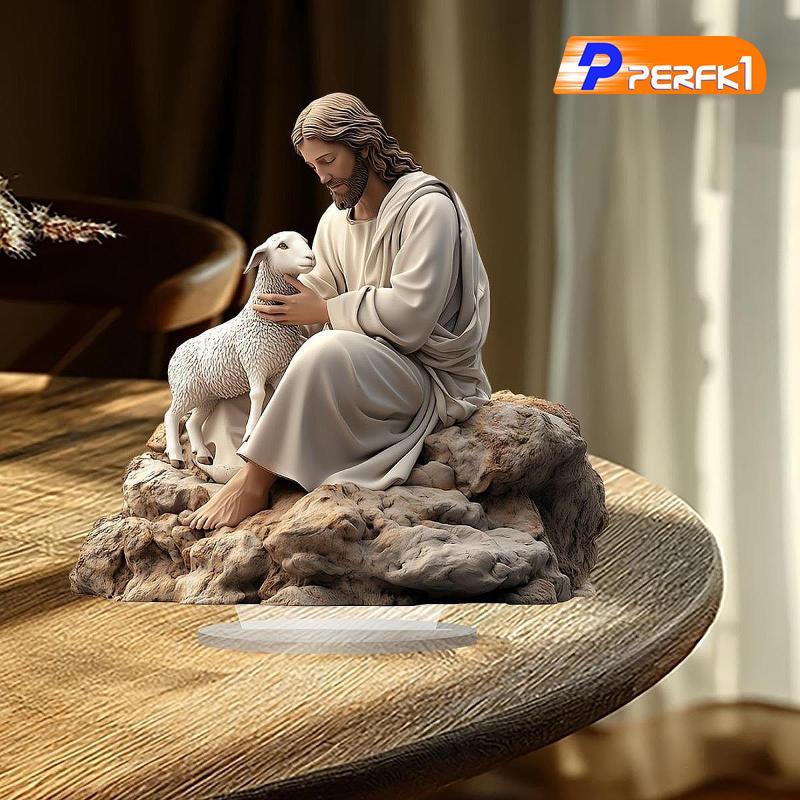 Giáng Sinh Chúa Giêsu Cừu Trang Trí Bàn Đa Năng Tôn Giáo Quà Tặng Trung Tâm Cho Bàn Ngày Lễ Bàn Phòng Khách Giáng Sinh