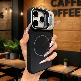 Ốp điện thoại giá đỡ ống kính lật màu cam vũ trụ mới cho IPhone 17Pro Max 11 12 13 14 15 16 Pro Max Vỏ mềm từ tính Vỏ chống sốc