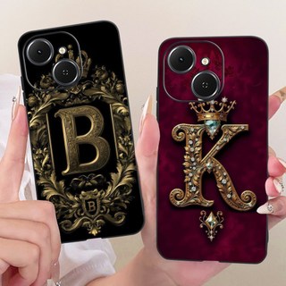 Dành Cho Tecno Spark 40 40C Ốp Lưng KM5 KM4k Sang Trọng Thái Chữ Cái Mềm Màu Đen Silicon TPU Dành Cho Tecno Pop 10 Pro Spark40C Vỏ