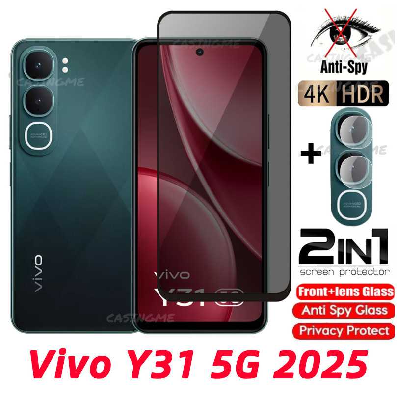 Vivo Y31 5G 2025 Kính Cường Lực Riêng Chống Gián Điệp Full Cover Bảo Vệ Màn Hình Chống Peek Phim Riêng Tư Cho Vivo Y31 5G VivoY31 Y 31 31Y Y21d 4G 5G 2025 Phim Riêng Tư Chống Peek