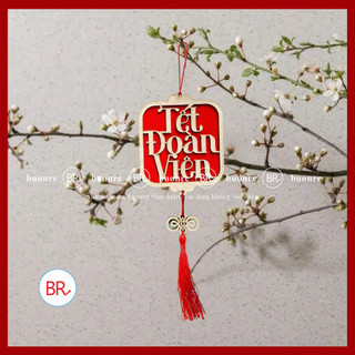 Liễn gỗ vải dạ Tết Đoàn Viên trang trí Tết 2026–Set liễn treoTết Nguyên Đán,treo cây mai,cây đào ngày Tết,giỏ quà ANGI