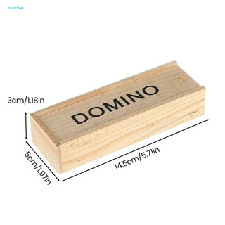 AMAR Black Domino Toy Adults Domino Game 28 chiếc Black Double 6 Dominoes Set kèm hộp lưu trữ bằng gỗ – Trò chơi bảng cổ điển di động dành cho trẻ em Người lớn Tiệc du lịch ban đêm gia đình