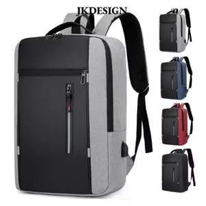 Túi đi học JKDESIGN, Ba lô công sở dung lượng lớn cổng USB, Ba lô đựng Laptop 15,6 Inch chống nước nhiều ngăn