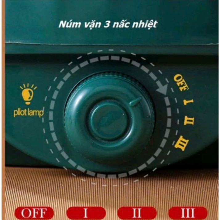 Bếp Điện Xanh Đa Năng Thông Minh, Nồi Lẩu Mini Đa Năng 2 Tầng Kèm Xửng Hấp