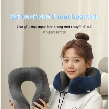 Gối kê cổ chữ U mút hoạt tính,Gối chữ U kê cổ chống đau mỏi vai gáy dùng cho văn phòng du lịch quà tặng được chọn mẫu