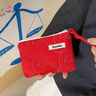 HWETR Fragmented Quilted Zero Wallet Túi đựng thẻ du lịch di động dễ thương mới