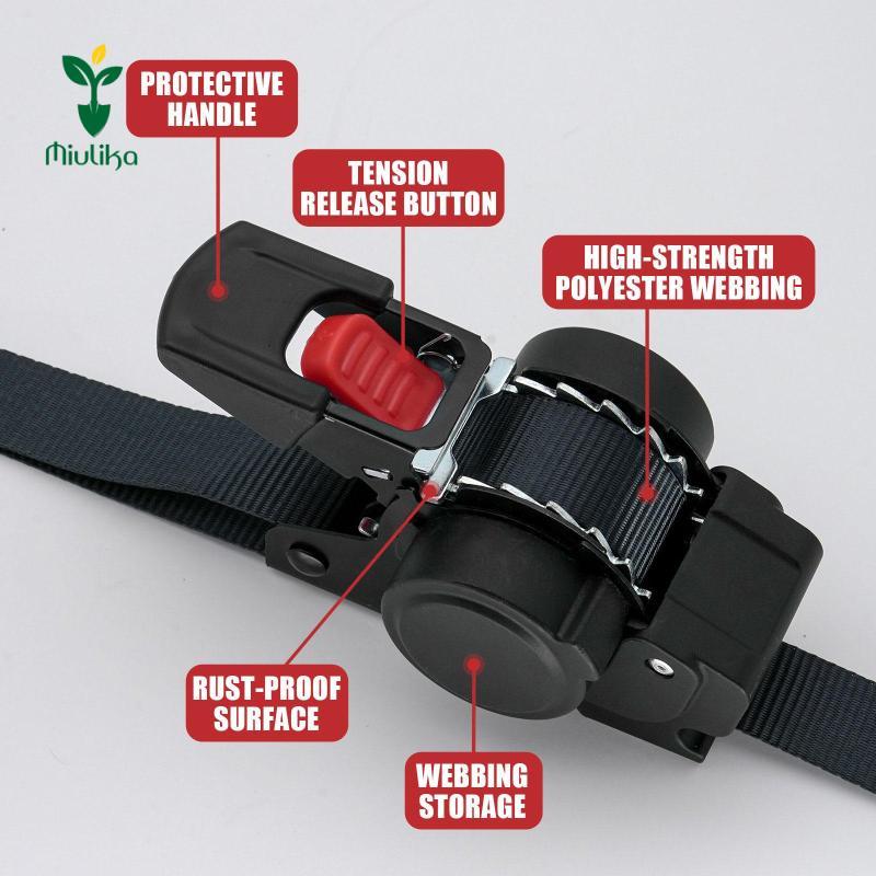 Dây buộc ratchet móc S tự thu hồi, dây đeo tự chứa