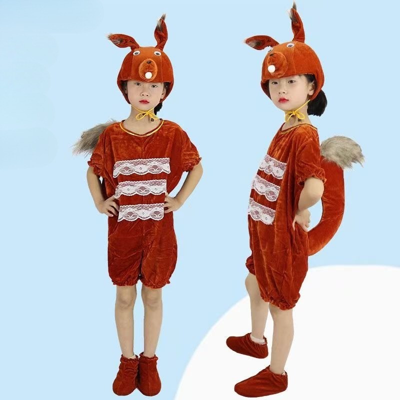 💕Chỗ💕 Quần Áo Trẻ Em Động Vật Múa Trang Phục Quần Áo Cho Bé Gái 3 Đến 14 Tuổi Sóc / Canguru Trang Phục Mới Lạ Halloween Giáng Sinh