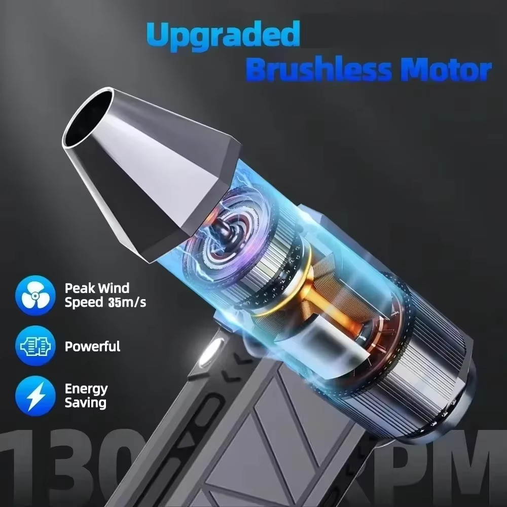 Máy thổi bụi Mini Turbo 130.000 vòng/phút cầm tay, động cơ không chổi than, tốc độ gió 52 m/s, bạo lực công nghiệp