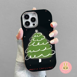 Ốp Điện Thoại Khung Mạ Nụ Cười Cây Giáng Sinh Cho Redmi K80 K70 Pro K70E K60E K50 K60 Ultra K40 Pro Plus K40S K30 Pro K30i Vỏ Màu Hồng Dễ Thương Ốp Lưng Chống Sốc
