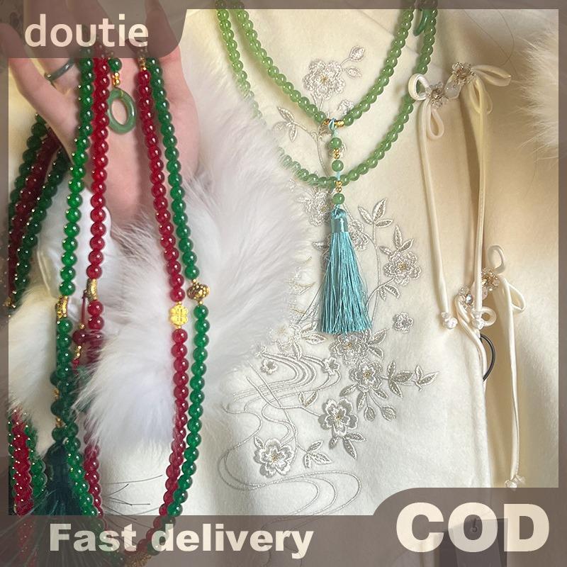 Doutie Vòng Cổ Đá Tự Nhiên Xanh Pha Lê Cho Nữ - Phù Hợp Cầu Nguyện và Thiền