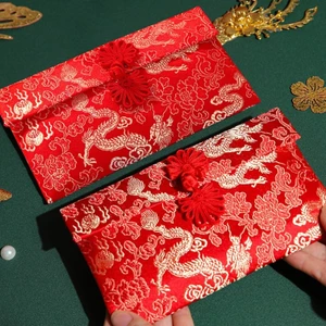 Lễ kỷ niệm đám cưới năm mới thêu phong bì màu đỏ Túi đựng tiền bằng vải