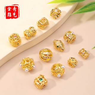 Phụ kiện ngọc trai dát Zircon, vòng tay/cổ mạ vàng, miếng đệm, phụ kiện trang sức