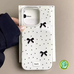 Ốp Điện Thoại Nơ Thanh Lịch Cho Realme 15 14 13 12 11 Pro Lite Plus 15T 14T 14x 12 + 12x 11x 10 9 5G Speed SE 9i 4G 5G Vỏ Hoạt Hình Dễ Thương Chấm Bi Ins Phong Cách IMD Vỏ