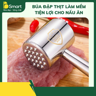 Búa Đập Thịt Inox 304 Hai Đầu Cao Cấp Dầm Thịt, Nghiền Hành Tỏi Siêu Tiện