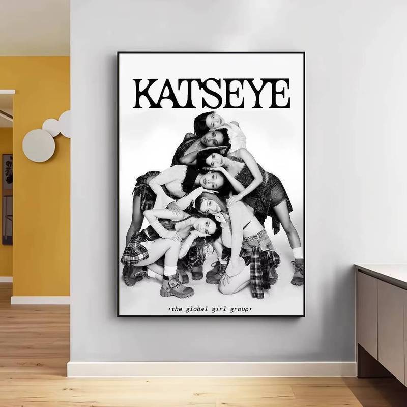 K Katseye Kpop Ban Nhạc Poster Chất Lượng Cao Thẩm Mỹ Treo Tường Nghệ Thuật Không Khung Vải Chống Thấm Nước Nhà Phòng Khách Ký Túc Xá Trang Trí