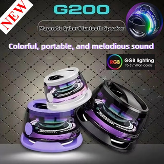Loa Bluetooth di động G200 RGB Chiếu sáng Loa từ tính BT5.3 Hộp âm thanh Mini 7 giờ Phát lại Giá đỡ điện thoại