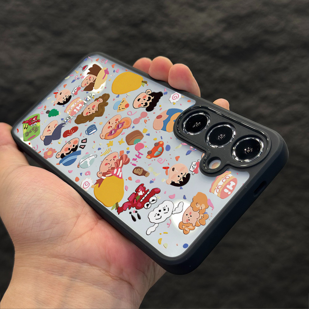 Gratifi Crayon Shin-chan Ốp Điện Thoại Trong Suốt Cứng Cho Samsung S25 Ultra S25FE S24Ultra S23 S22 A17 A16 A15 A07 A06 A56 A36 A26 A53 A55 Vỏ Samsung Chống Sốc