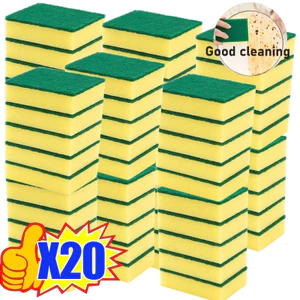 6 / 12 / 20 Chiếc Bàn Chải Vệ Sinh Bộ Đồ Ăn Nhà Bếp - Chảo Nồi Rửa Chén - Khăn Lau Bọt Biển Hai Mặt