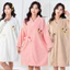 Váy Choàng Tắm Lông Cừu San Hô Mềm Mại Thấm Hút, Áo Choàng Ngủ Dài Tay Giữ Ấm Cho Nữ Có Dây Buộc