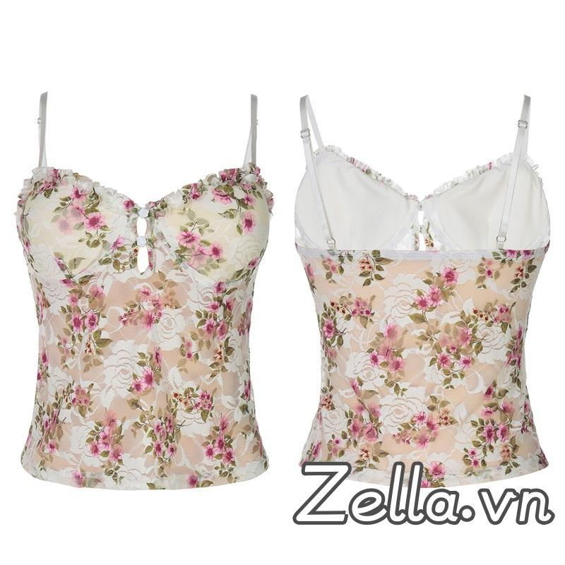 Phụ Nữ Ren Hoa Crop Camisole Cổ Chữ V Cổ Spaghetti Dây Tank Top