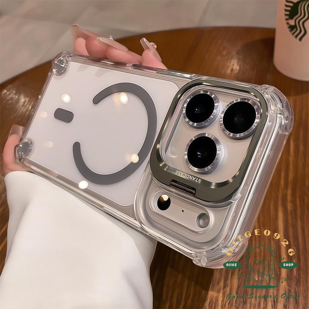【 Ốp lưng iPhone17 】 Túi khí chống rơi giá đỡ từ tính Vỏ điện thoại iphone17 Pro Max 16 15 14 13 12 11 cho vỏ iPhone Vỏ mềm silicon TPU chống sốc