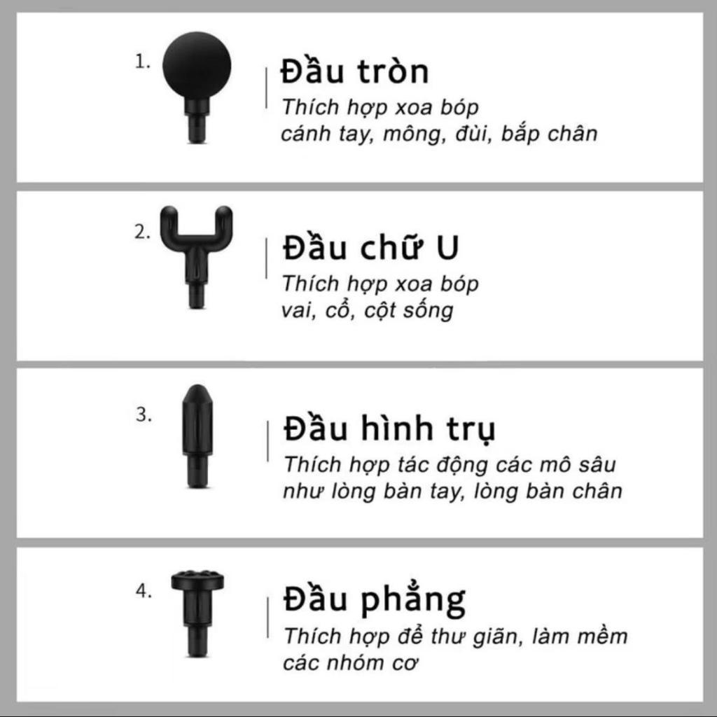 Máy massage cầm tay 4 đầu 6 chế độ cổ vai gáy